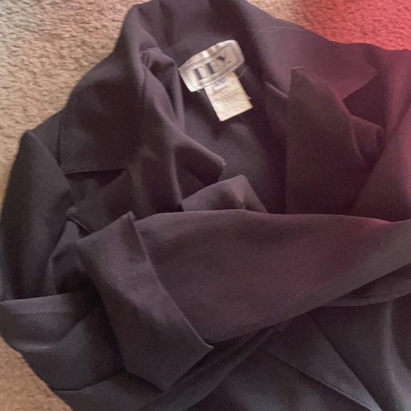 VINTAGE LADIES DBY LMTD. SINGLEBUTTON BLACK BLAZER - Picture 5 of 11